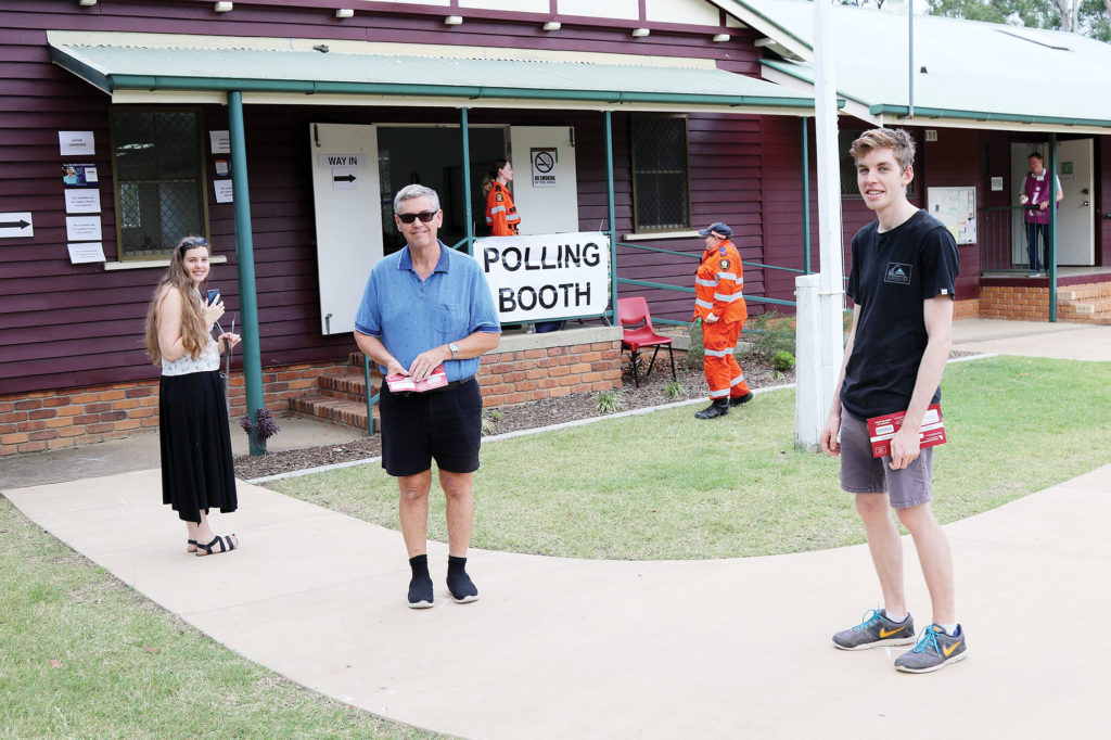 Observing Social Distancing at Tamborine Polling Booth