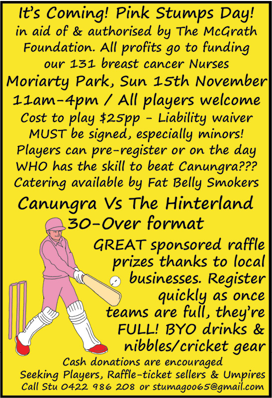 Canungra Pink Stumps Day 15 November 2020