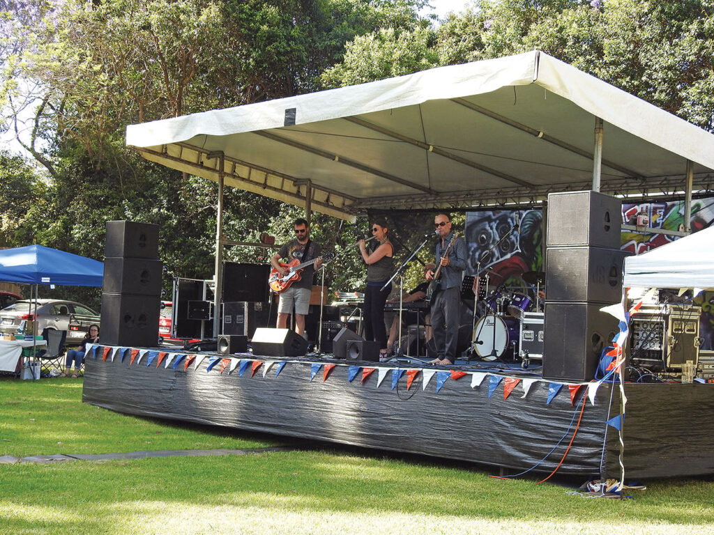 Musical entertainment on stage at the Artisan Fayre