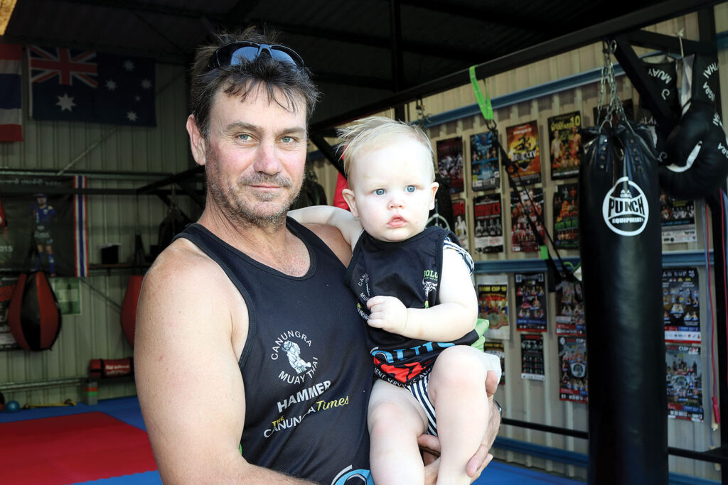 David Torrens With Grandson Parker at Grunt Fitness 