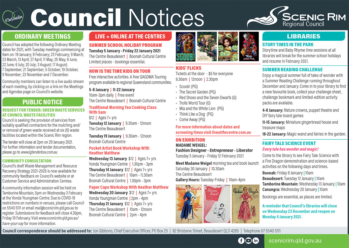 Scenic Rim Regional Council Notices