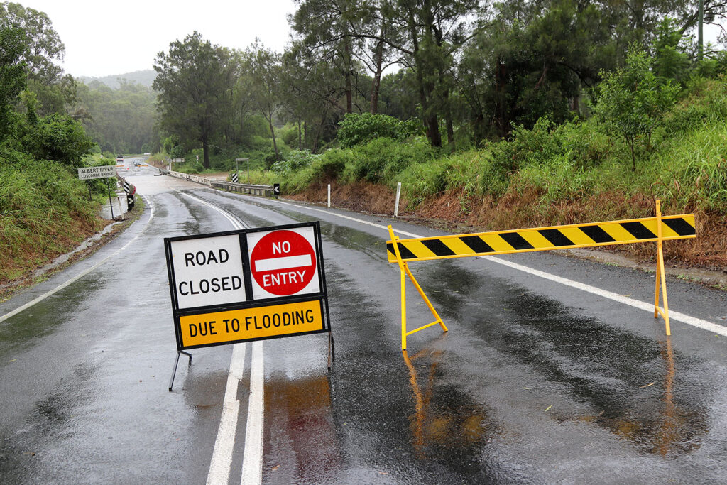 Flooded Beaudesert-Beenleigh Road At Veivers Road