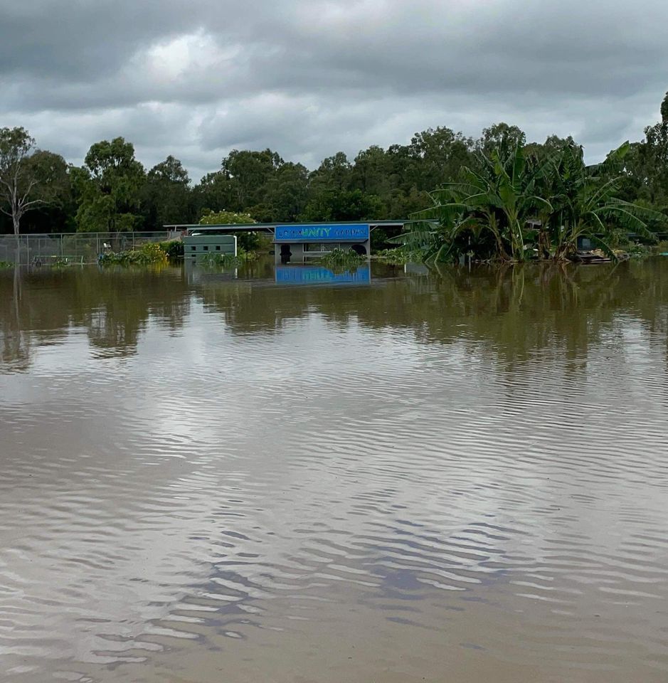 Jimboomba Community Garden - flooded