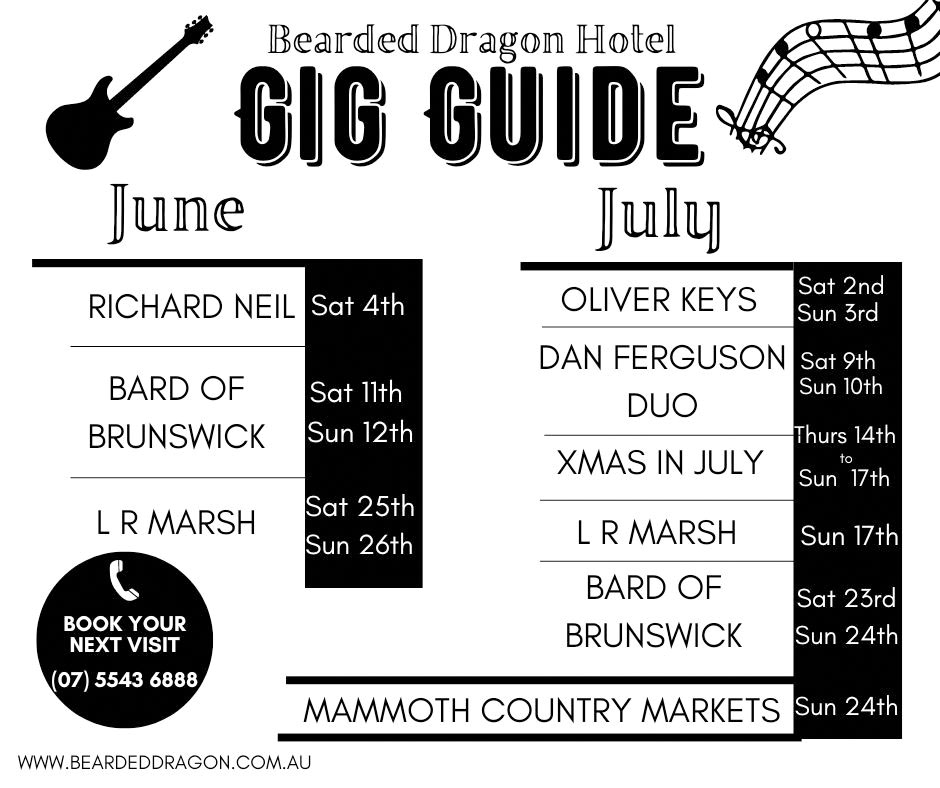 Bearded Dragon Gig Guide June - July