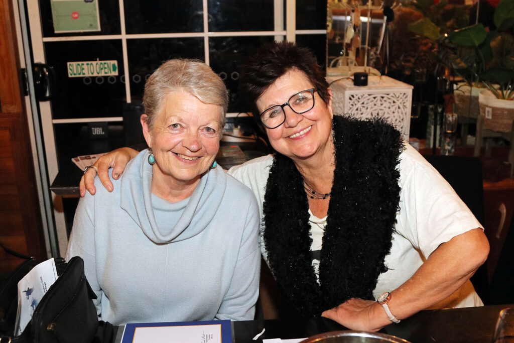 Lion Myree Aldridge & Lion Di Clough enjoying the Changeover Dinner