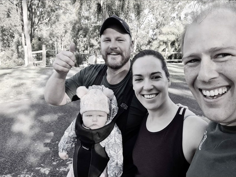 Firefighter Grace Mcghie and family in training for the Rhapsody Stair Climb