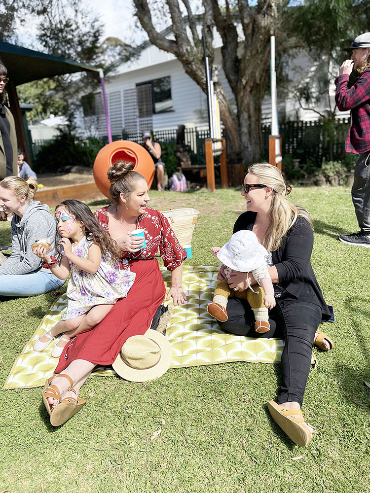 Meredith and Anna enjoying Open Day with their families