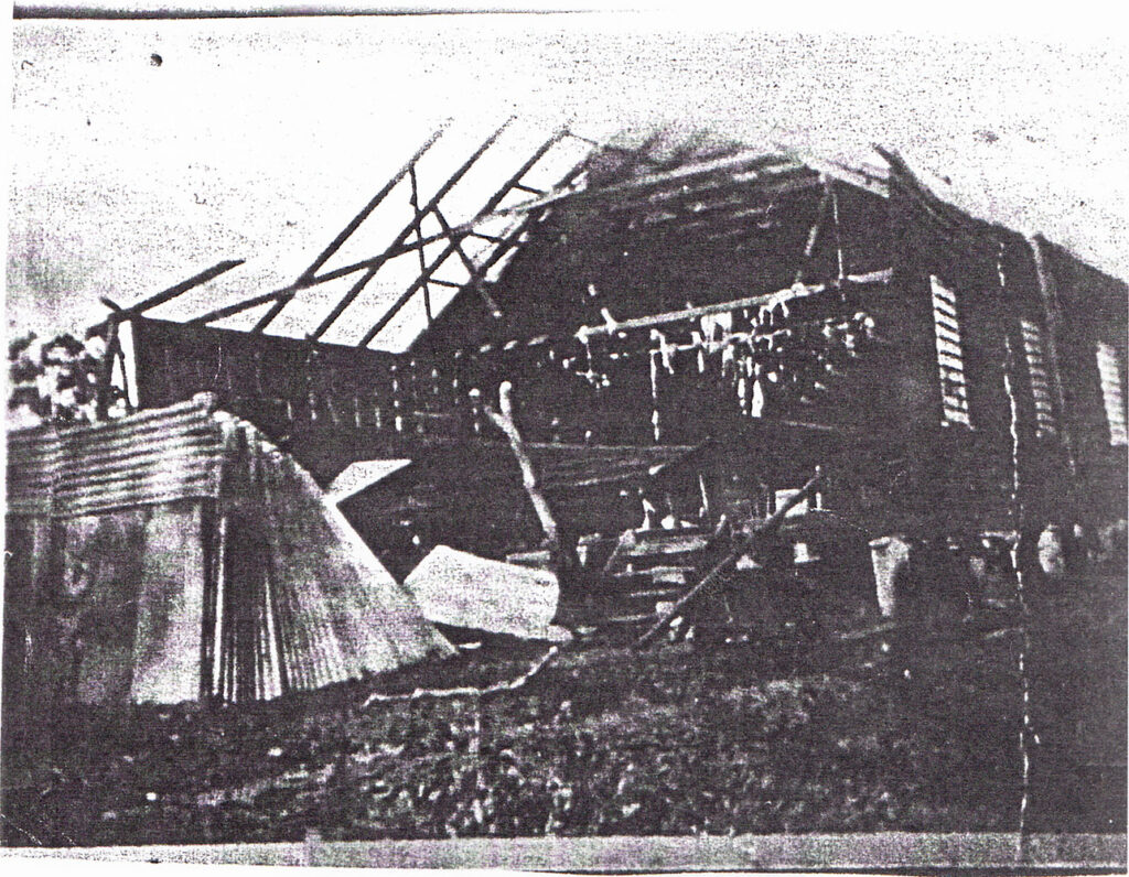 Tamborine Memorial Hall - after the cyclone (November 1940)