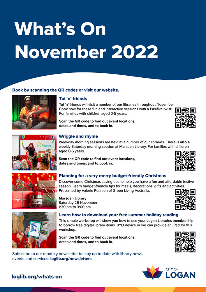 Logan City Council Libraries - What's On November 2022