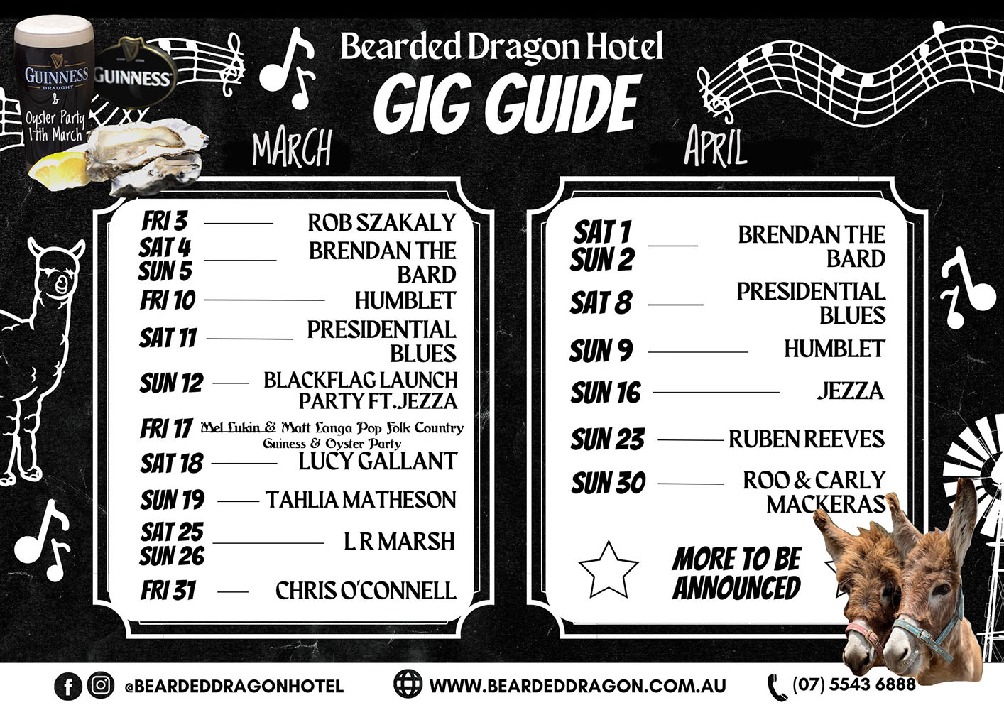 Bearded Dragon Gig Guide - March
