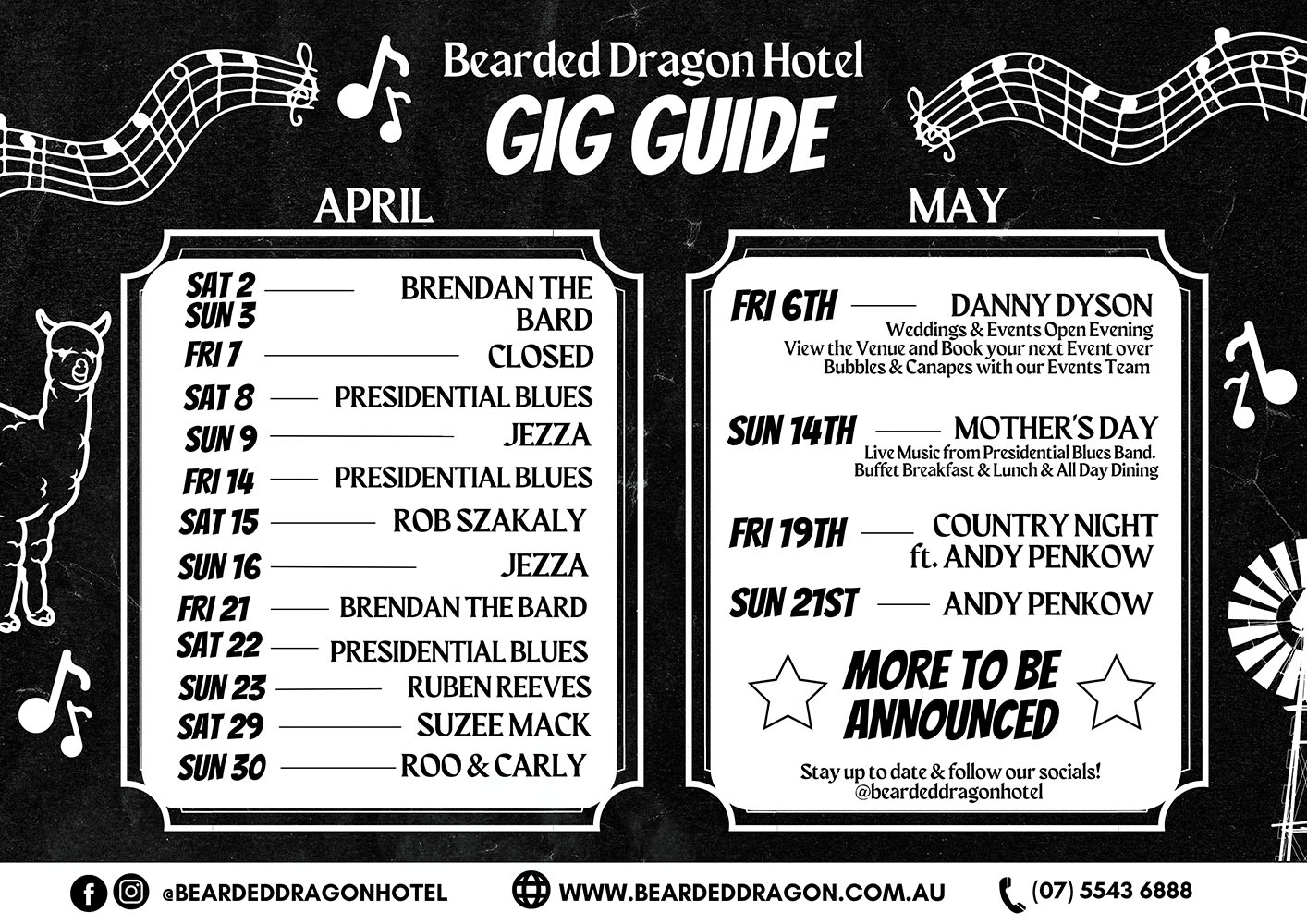 Bearded Dragon Gig Guide - April