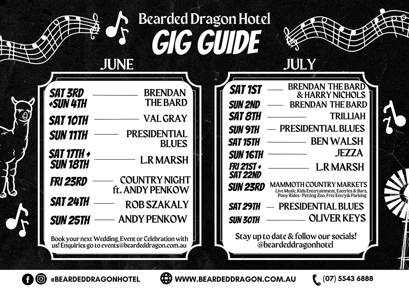 Bearded Dragon Gig Guide - June