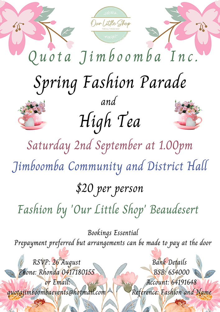 Spring Fashion Parade and High Tea