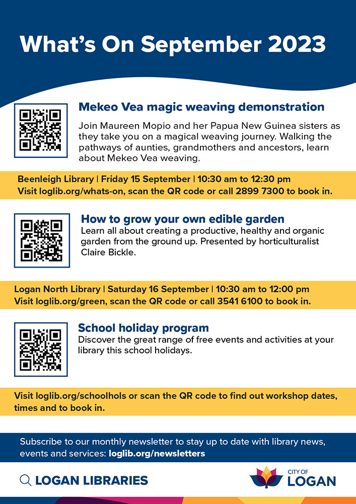 Logan City Council Libraries - What's On September 2023