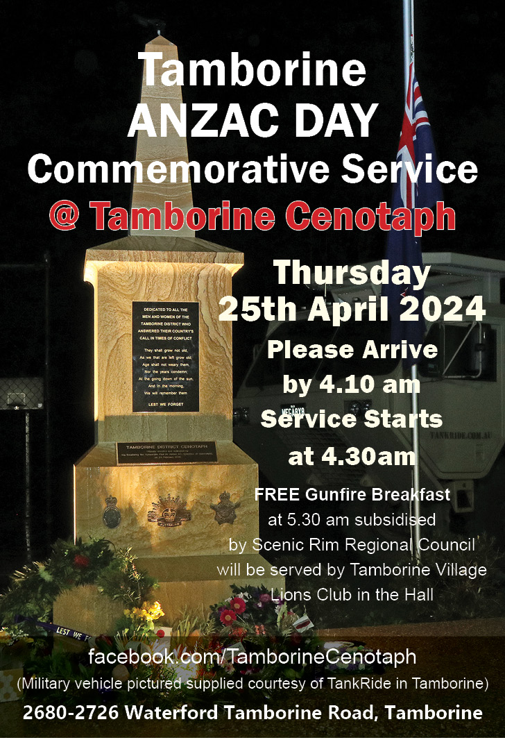 Tamborine Village ANZAC DAY Ceremony 2024