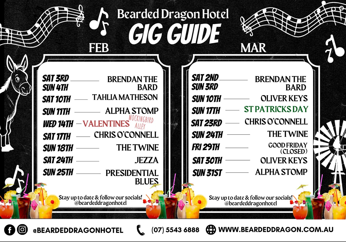Bearded Dragon Gig Guide - Feb to Mar 2024