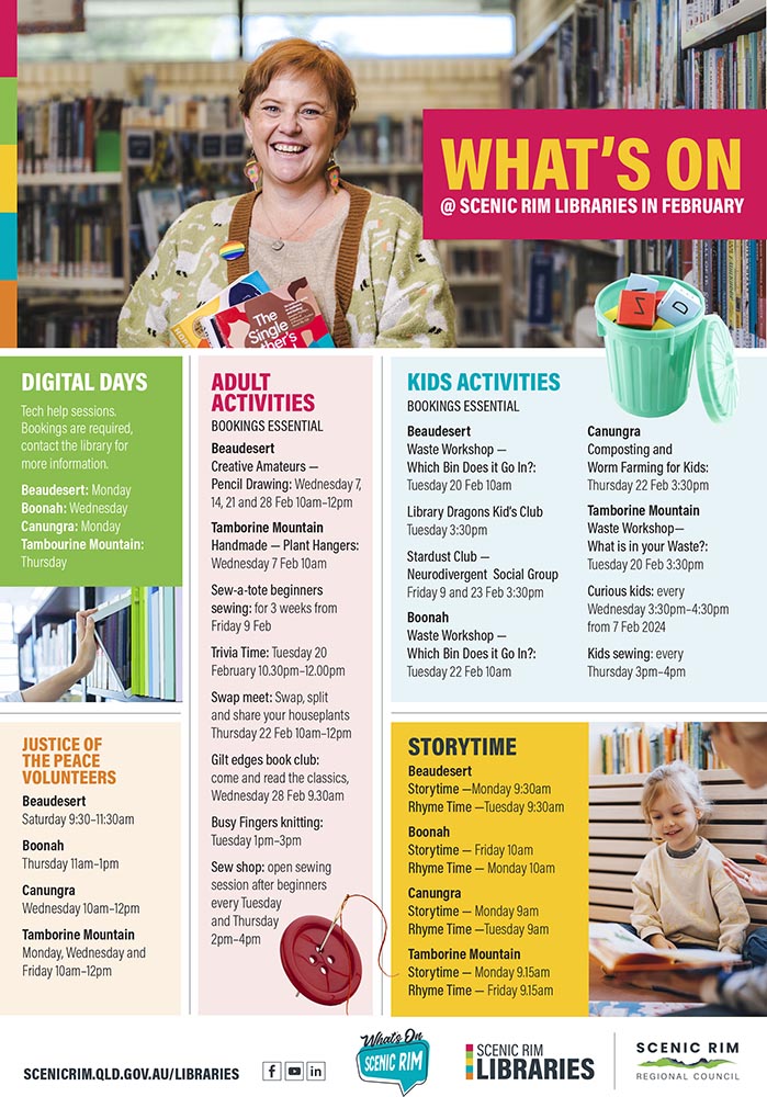 What's On @ Scenic Rim Libraries In February